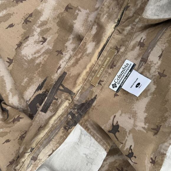 Columbia River Lodge Men L Goose Hunter Camo Denim Long Sleeve Button-Down Shirt - Picture 8 of 8